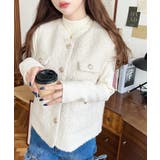 フェイクリングウール金ボタンノーカラーベスト | moment+ | 詳細画像2