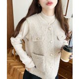 フェイクリングウール金ボタンノーカラーベスト | moment+ | 詳細画像28