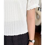 ストライプレースパフスリーブ半袖ポロシャツ | moment+ | 詳細画像12 