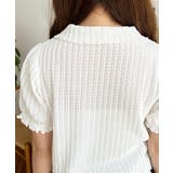 ストライプレースパフスリーブ半袖ポロシャツ | moment+ | 詳細画像13 