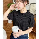 ストライプレースパフスリーブ半袖ポロシャツ | moment+ | 詳細画像17 