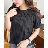 ストライプレースパフスリーブ半袖ポロシャツ | moment+ | 詳細画像27 