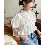 無地&マルチストライプフリルビスチェセット半袖シャツブラウス | moment+ | 詳細画像9