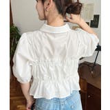 無地&マルチストライプフリルビスチェセット半袖シャツブラウス | moment+ | 詳細画像10