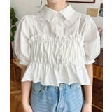 無地&マルチストライプフリルビスチェセット半袖シャツブラウス | moment+ | 詳細画像15