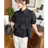 無地&マルチストライプフリルビスチェセット半袖シャツブラウス | moment+ | 詳細画像21