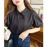 無地&マルチストライプフリルビスチェセット半袖シャツブラウス | moment+ | 詳細画像25