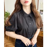 無地&マルチストライプフリルビスチェセット半袖シャツブラウス | moment+ | 詳細画像27