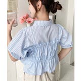 無地&マルチストライプフリルビスチェセット半袖シャツブラウス | moment+ | 詳細画像30