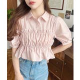 無地&マルチストライプフリルビスチェセット半袖シャツブラウス | moment+ | 詳細画像46