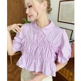 無地&マルチストライプフリルビスチェセット半袖シャツブラウス | moment+ | 詳細画像47