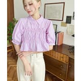 無地&マルチストライプフリルビスチェセット半袖シャツブラウス | moment+ | 詳細画像49