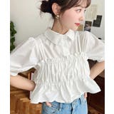 無地&マルチストライプフリルビスチェセット半袖シャツブラウス | moment+ | 詳細画像7