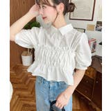 無地&マルチストライプフリルビスチェセット半袖シャツブラウス | moment+ | 詳細画像8