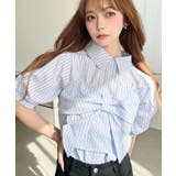 無地＆マルチストライプリボンビスチェセット半袖シャツブラウス | moment+ | 詳細画像12 