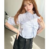 無地＆マルチストライプリボンビスチェセット半袖シャツブラウス | moment+ | 詳細画像14 