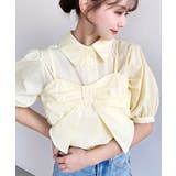 無地＆マルチストライプリボンビスチェセット半袖シャツブラウス | moment+ | 詳細画像18 