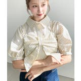 無地＆マルチストライプリボンビスチェセット半袖シャツブラウス | moment+ | 詳細画像22 