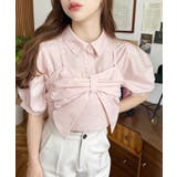 無地＆マルチストライプリボンビスチェセット半袖シャツブラウス | moment+ | 詳細画像42 