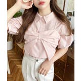 無地＆マルチストライプリボンビスチェセット半袖シャツブラウス | moment+ | 詳細画像43 