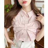 無地＆マルチストライプリボンビスチェセット半袖シャツブラウス | moment+ | 詳細画像44 