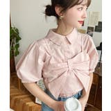 無地＆マルチストライプリボンビスチェセット半袖シャツブラウス | moment+ | 詳細画像45 