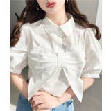 無地＆マルチストライプリボンビスチェセット半袖シャツブラウス | moment+ | 詳細画像5 