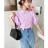 無地＆マルチストライプリボンビスチェセット半袖シャツブラウス | moment+ | 詳細画像54 