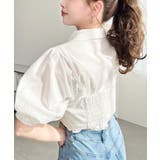 無地＆マルチストライプリボンビスチェセット半袖シャツブラウス | moment+ | 詳細画像7 