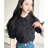 無地＆マルチストライプリボンビスチェセット半袖シャツブラウス | moment+ | 詳細画像8 