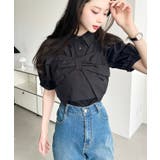 無地＆マルチストライプリボンビスチェセット半袖シャツブラウス | moment+ | 詳細画像9 