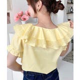 ビッグカラーカスケードフリルレースアップ半袖ブラウス | moment+ | 詳細画像25