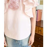 ビッグカラーカスケードフリルレースアップ半袖ブラウス | moment+ | 詳細画像33