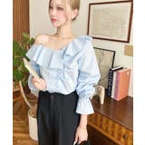 フロントタックアシンメトリーフリルワンショルダーブラウス | moment+ | 詳細画像13 