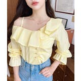 フロントタックアシンメトリーフリルワンショルダーブラウス | moment+ | 詳細画像19 