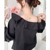 フロントタックアシンメトリーフリルワンショルダーブラウス | moment+ | 詳細画像9 