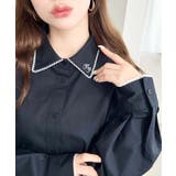 衿ワンポイント刺繍ピコレース長袖ブラウス | moment+ | 詳細画像28