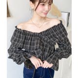 マルチウェイオフショルクロスフリルチェックブラウス | moment+ | 詳細画像10 