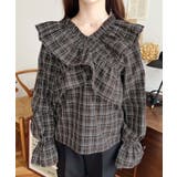 マルチウェイオフショルクロスフリルチェックブラウス | moment+ | 詳細画像16 