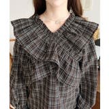 マルチウェイオフショルクロスフリルチェックブラウス | moment+ | 詳細画像17 