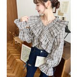 マルチウェイオフショルクロスフリルチェックブラウス | moment+ | 詳細画像3 