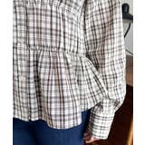 シャーリングビスチェデザイン長袖チェックシャツ | moment+ | 詳細画像11 