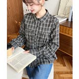 シャーリングビスチェデザイン長袖チェックシャツ | moment+ | 詳細画像16 