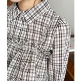 フリルビスチェセット裾ドロストリボン長袖チェックシャツ | moment+ | 詳細画像10 