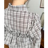 フリルビスチェセット裾ドロストリボン長袖チェックシャツ | moment+ | 詳細画像14 