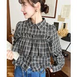 フリルビスチェセット裾ドロストリボン長袖チェックシャツ | moment+ | 詳細画像16 