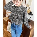 フリルビスチェセット裾ドロストリボン長袖チェックシャツ | moment+ | 詳細画像17 