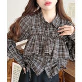 フリルビスチェセット裾ドロストリボン長袖チェックシャツ | moment+ | 詳細画像20 