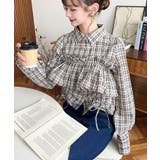 フリルビスチェセット裾ドロストリボン長袖チェックシャツ | moment+ | 詳細画像4 