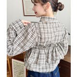 フリルビスチェセット裾ドロストリボン長袖チェックシャツ | moment+ | 詳細画像5 